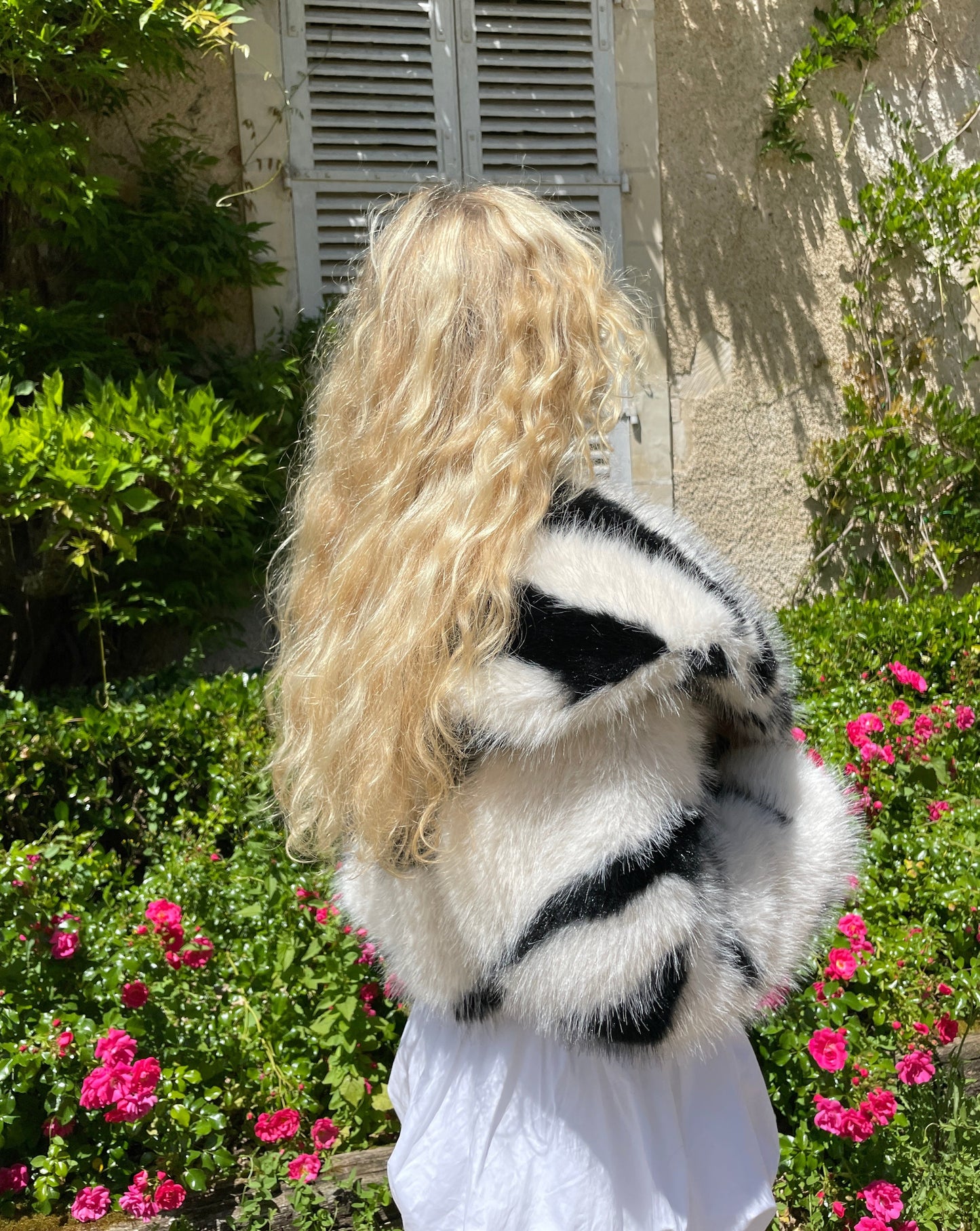 FAUX FUR ZEBRA JACKET